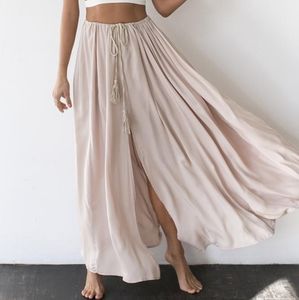 Nude pink hello molly maxi skirt boho